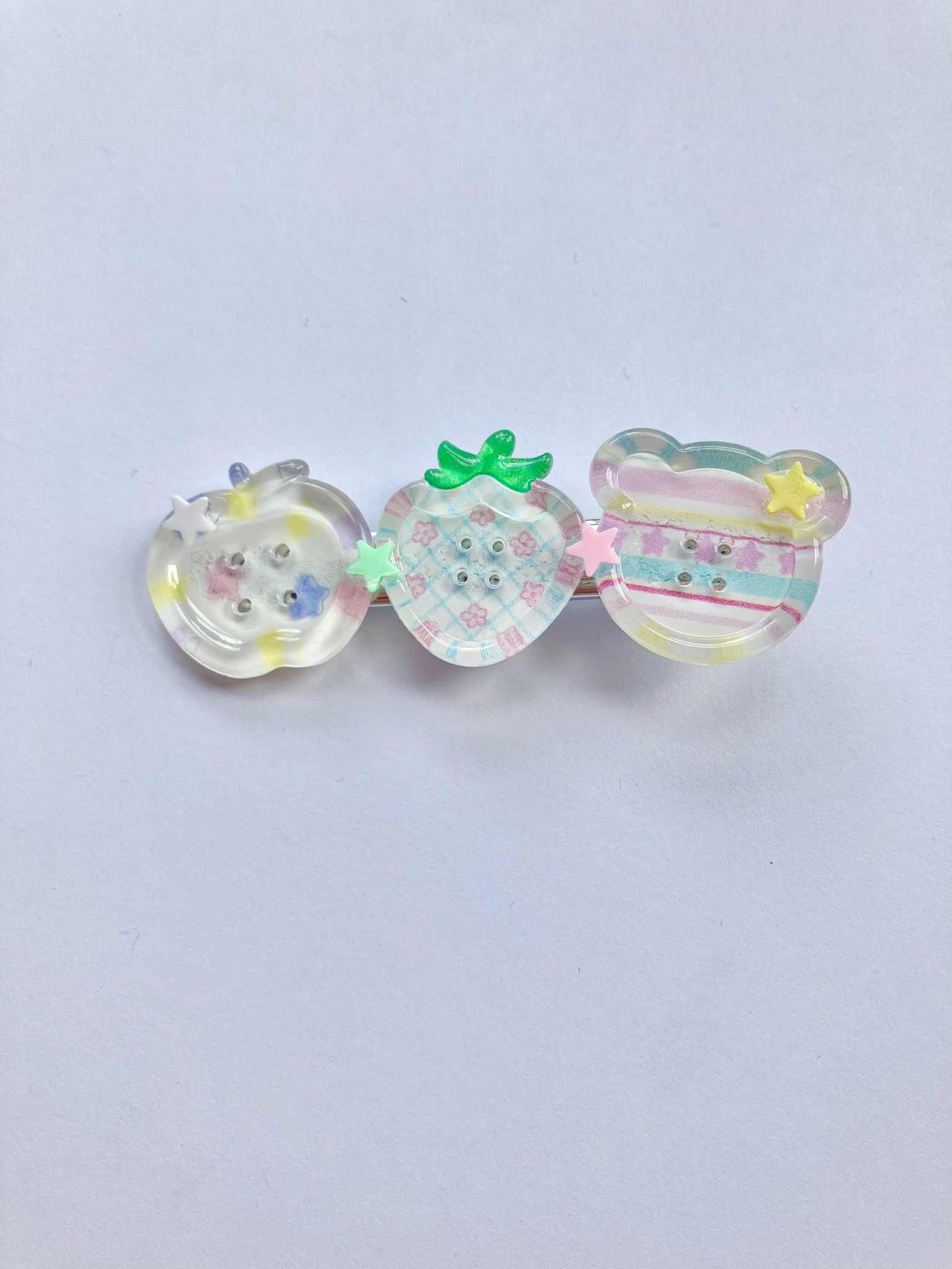 Button Hair Clips (10 Designs)