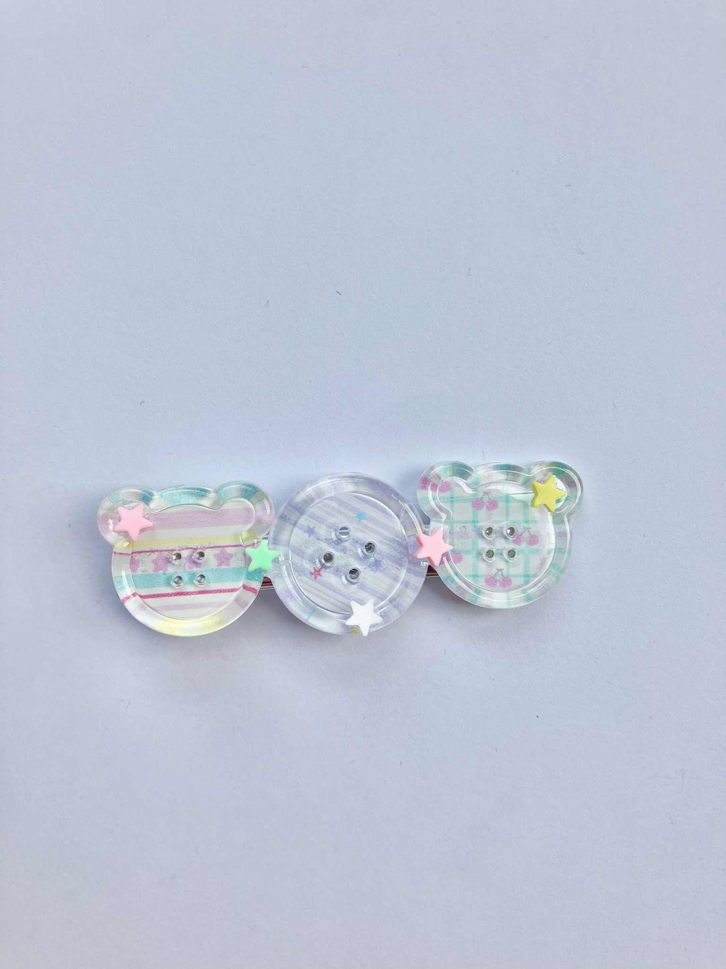 Button Hair Clips (10 Designs)