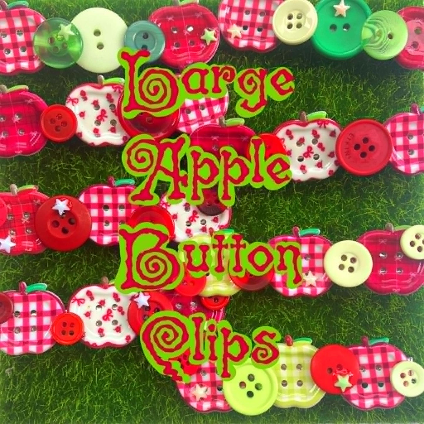 Large Apple Button clips (8 designs)