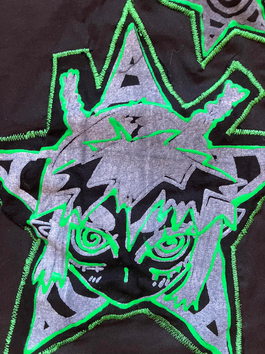 Spiral Star Tote Bag- Neon Green