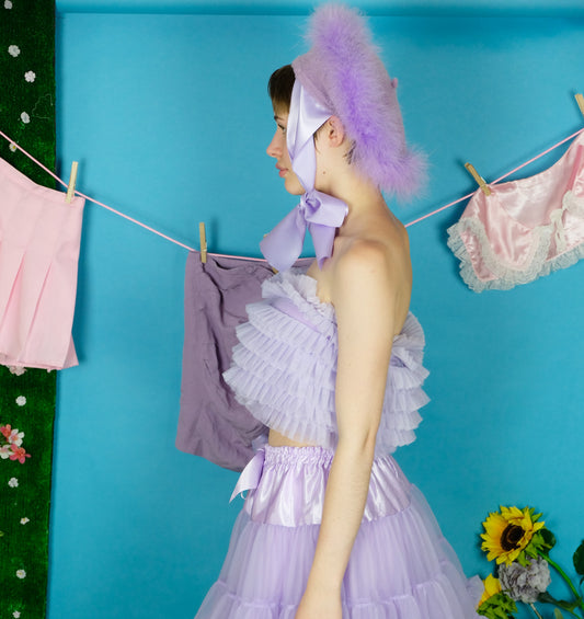Purple Frilly top S/M 6-10