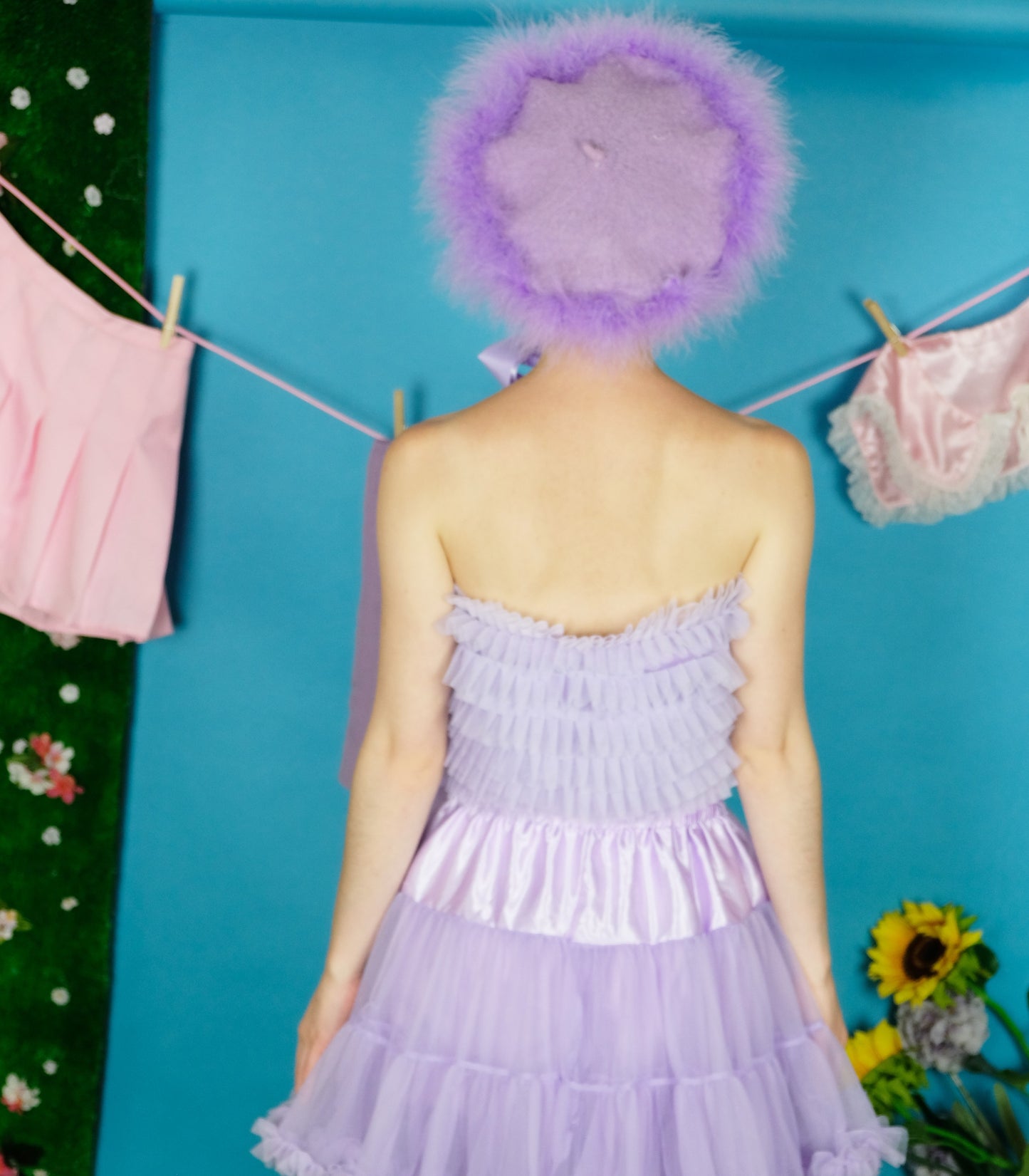 Purple Frilly top S/M 6-10