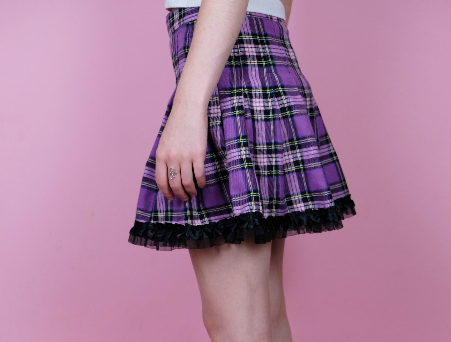 Purple tartan mini skirt - 6/8