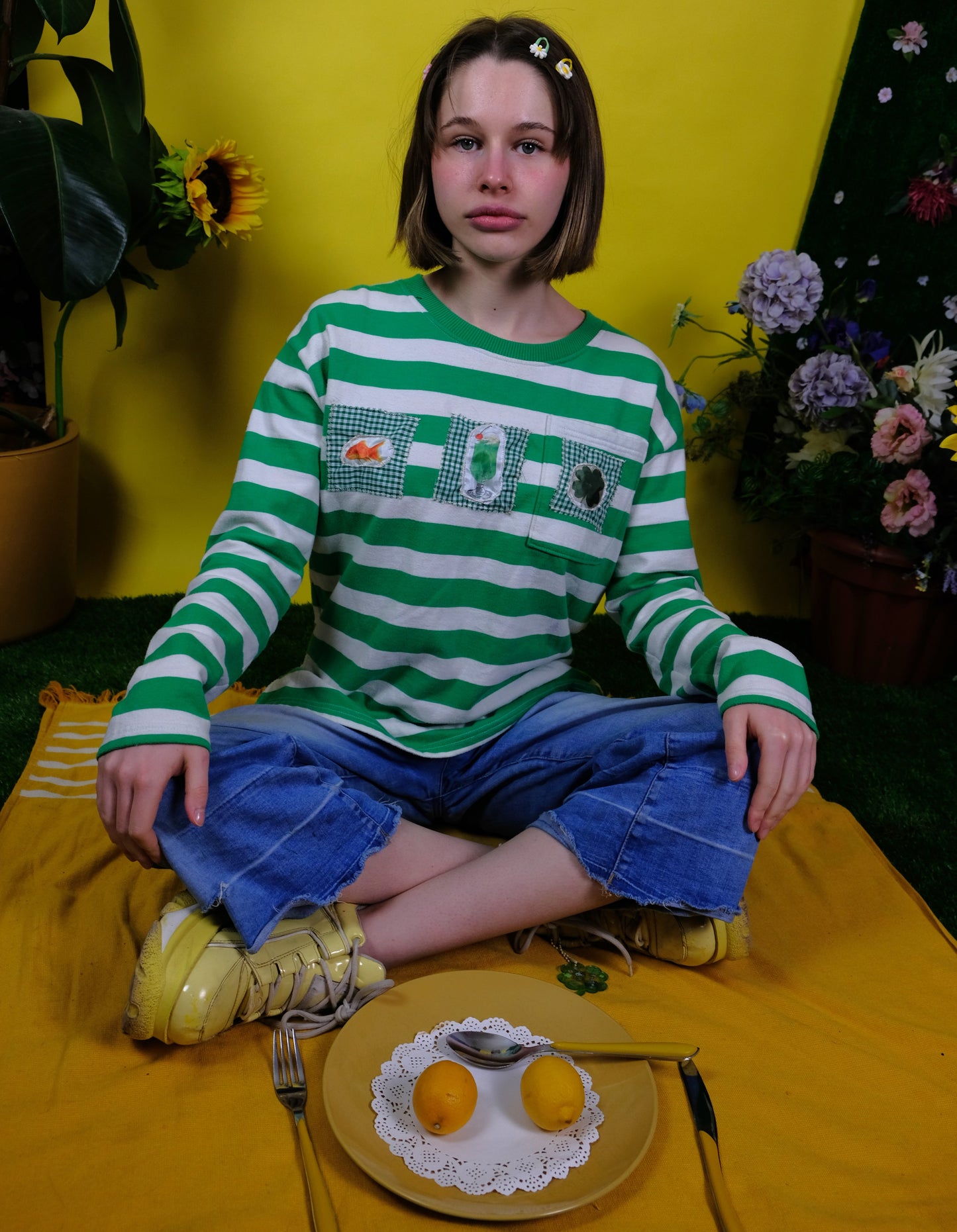 Lucky Day Stripe tee - 8- 10