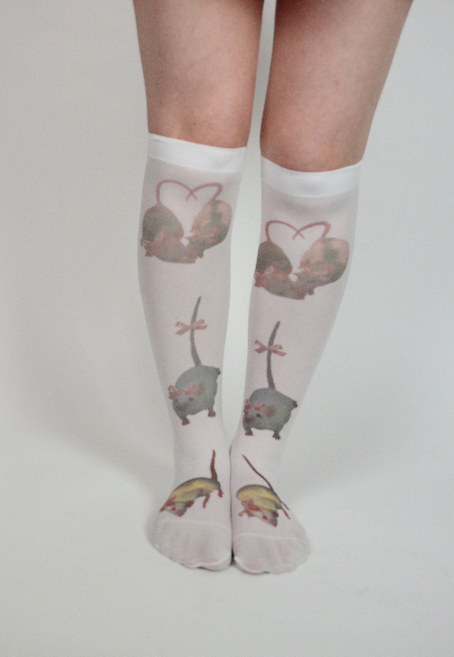 Rats with Bows Knee socks (one size)