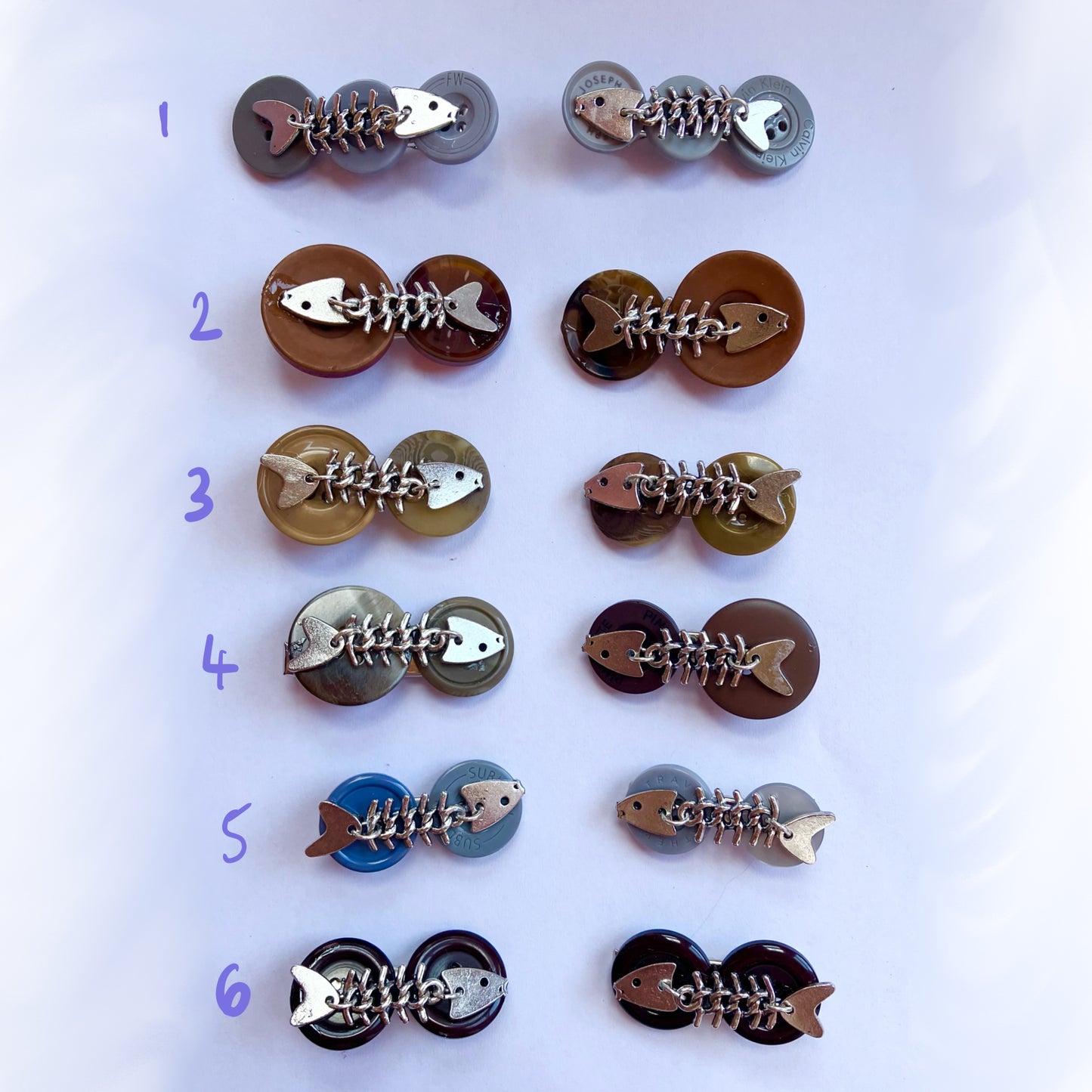 Fish Bone Hair Clips ( 6 designs)