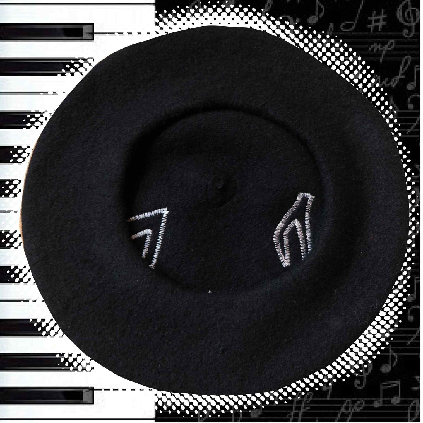 Musical Note beret Black