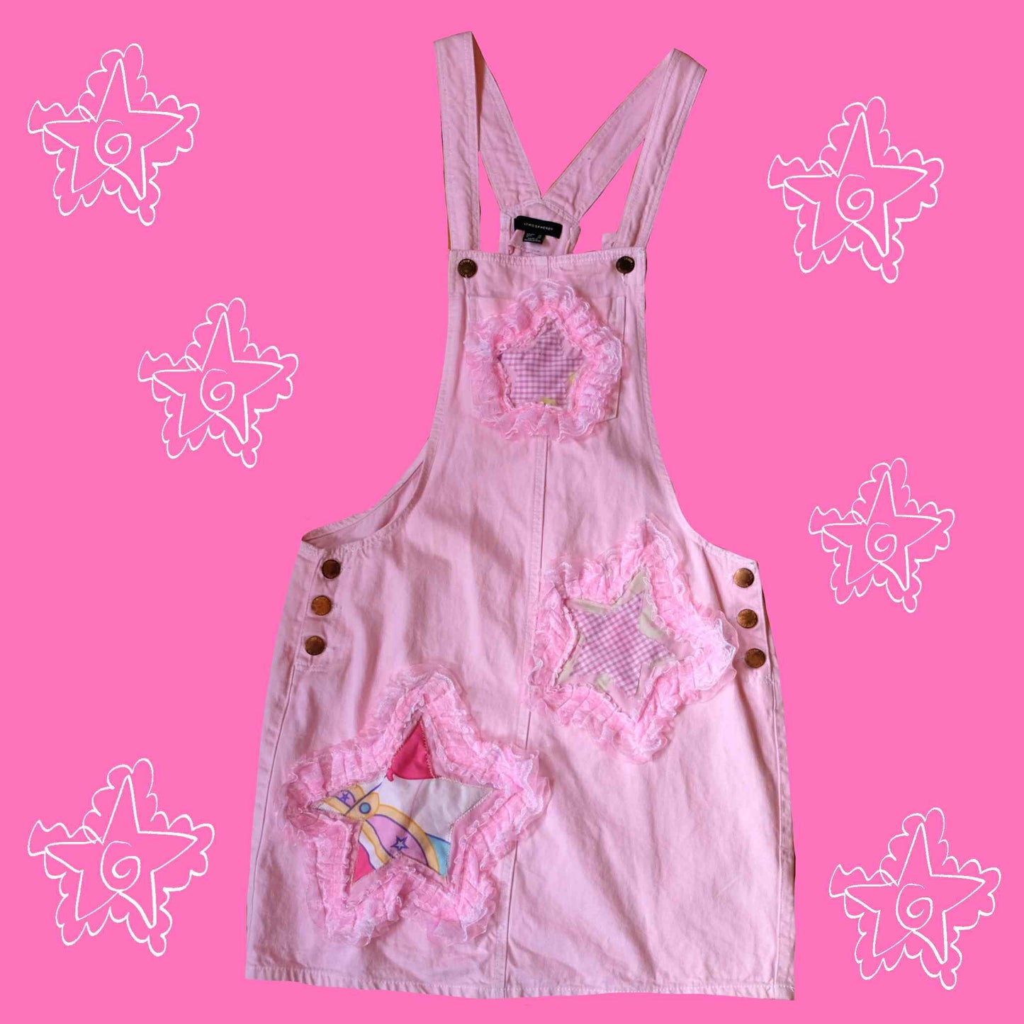Reworked star Dungaree dress -12- 14