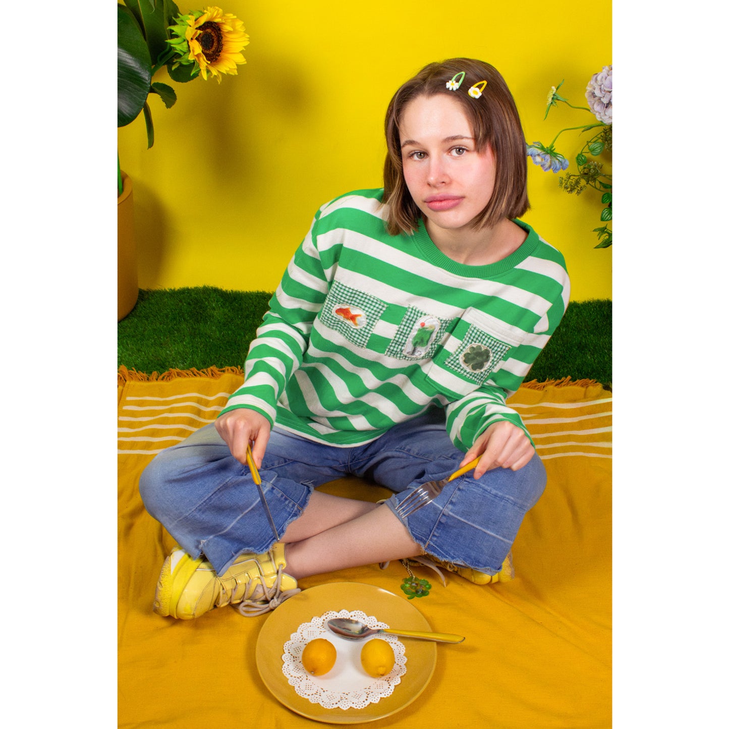 Lucky Day Stripe tee - 8- 10