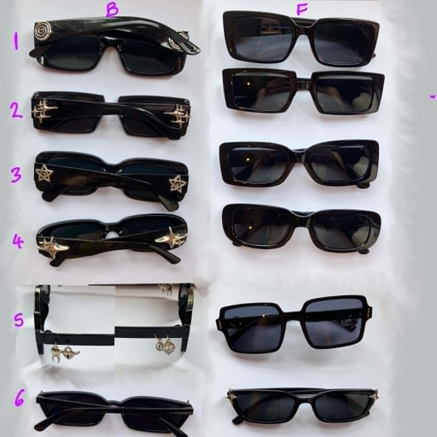 Silver charm glasses (6 designs)