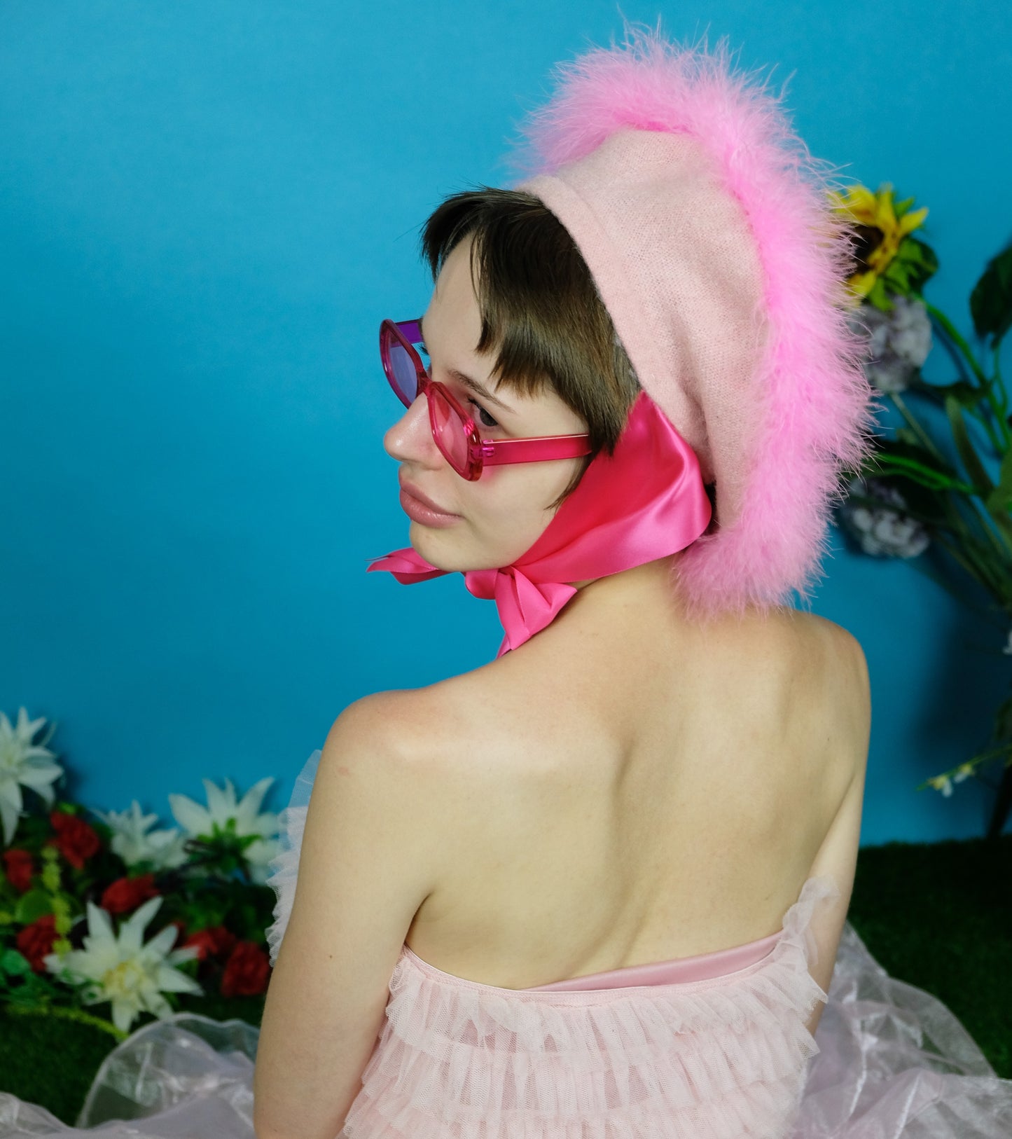 Pink Fluffy  Beret