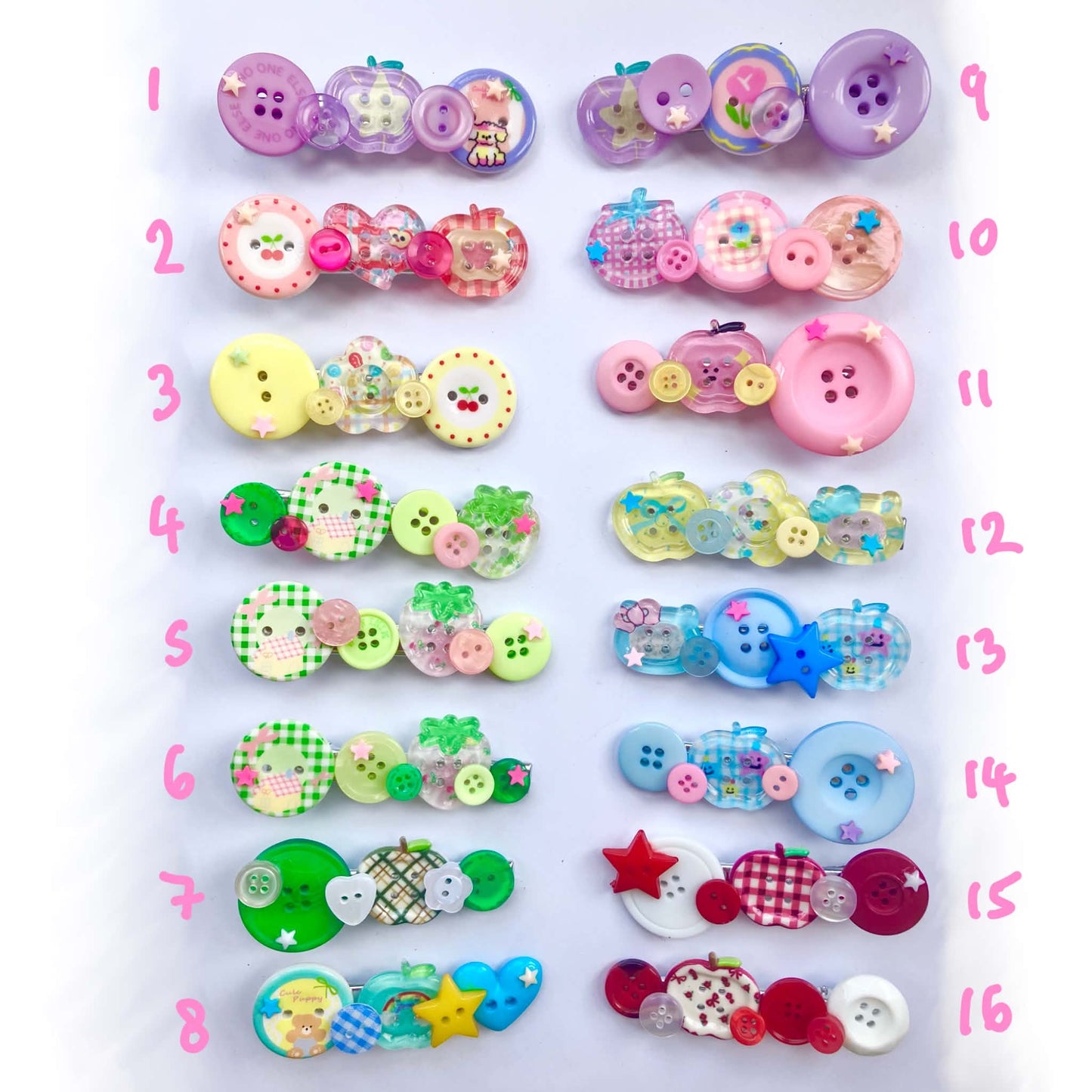 Pastel Button clips