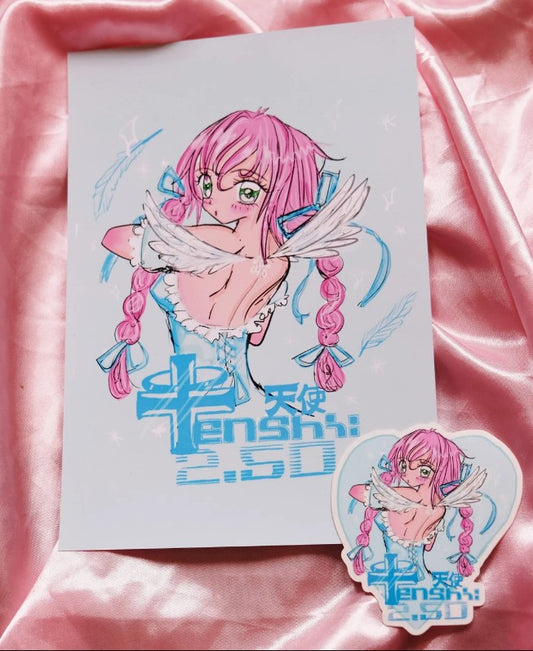 ꒰ა ♡ ໒꒱  Tenshi Print + sticker set꒰ა ♡ ໒꒱