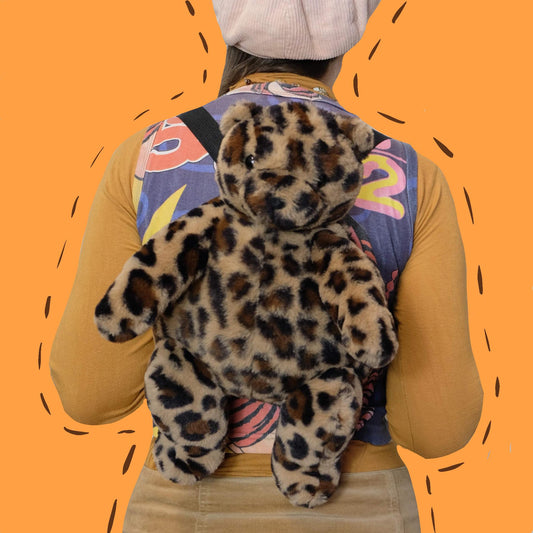 Leopard Plush Backpack