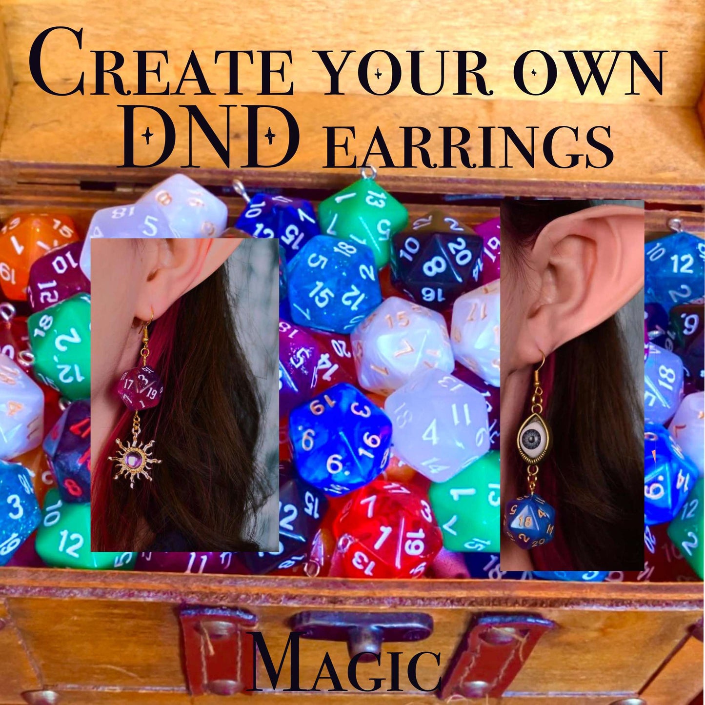 CUSTOM DND EARRINGS- MAGIC + MYSTIC