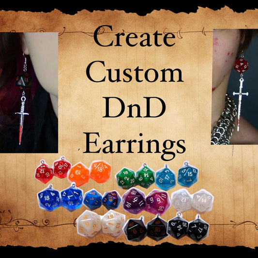 CUSTOM  DND EARRINGS- WEAPONS.