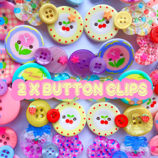 2 X button clips set