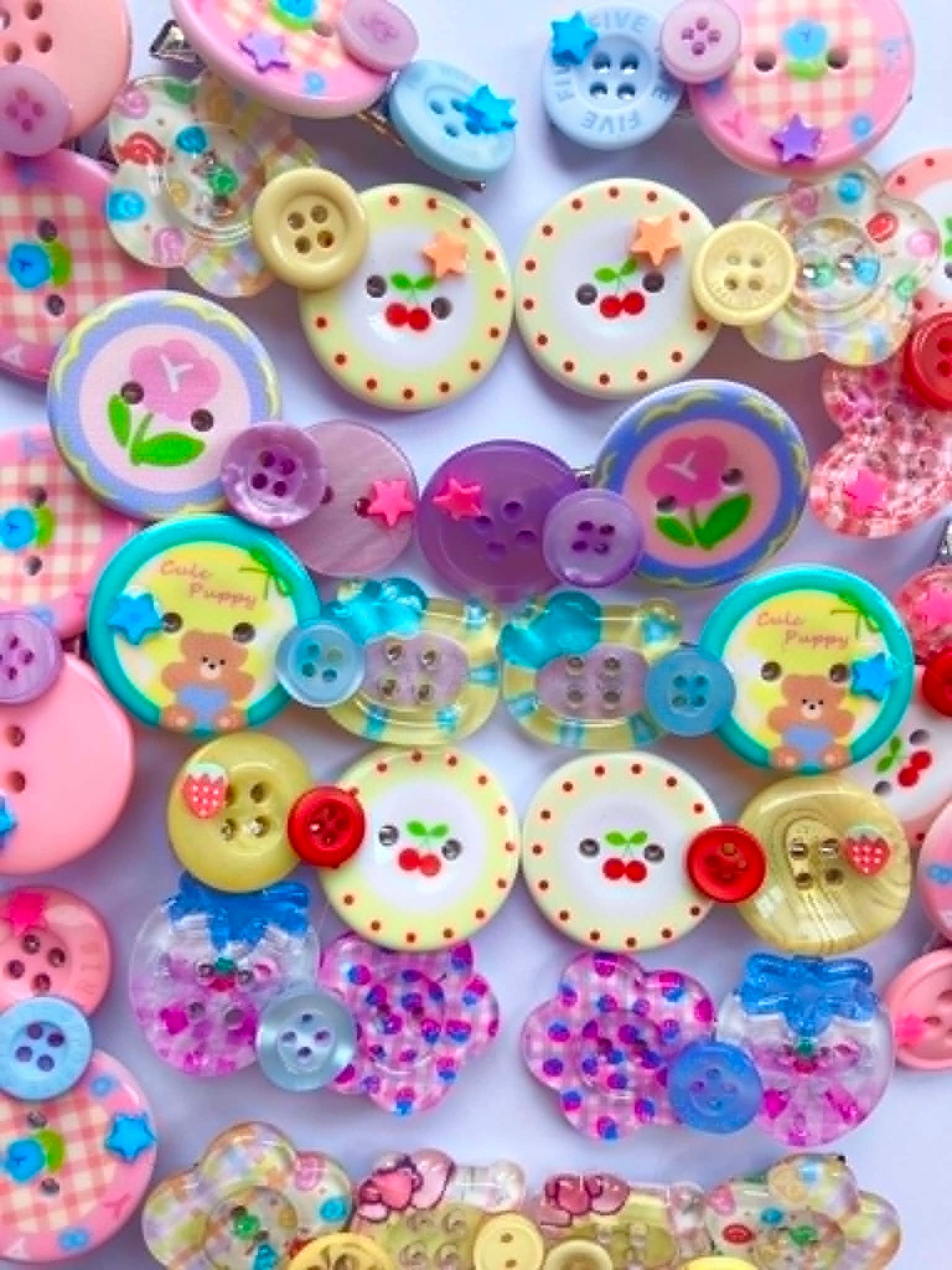 2 X button clips set