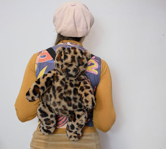 Leopard Plush Backpack