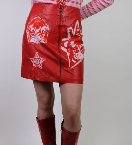 Screen Printed Red Skirt - size 8-10