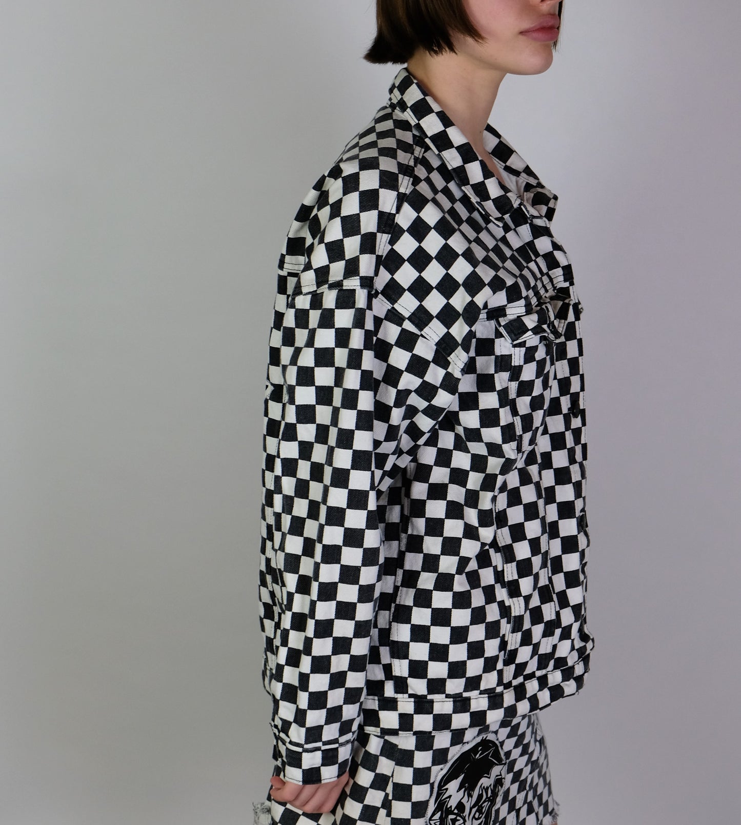 Screen Print Checker Jacket- S