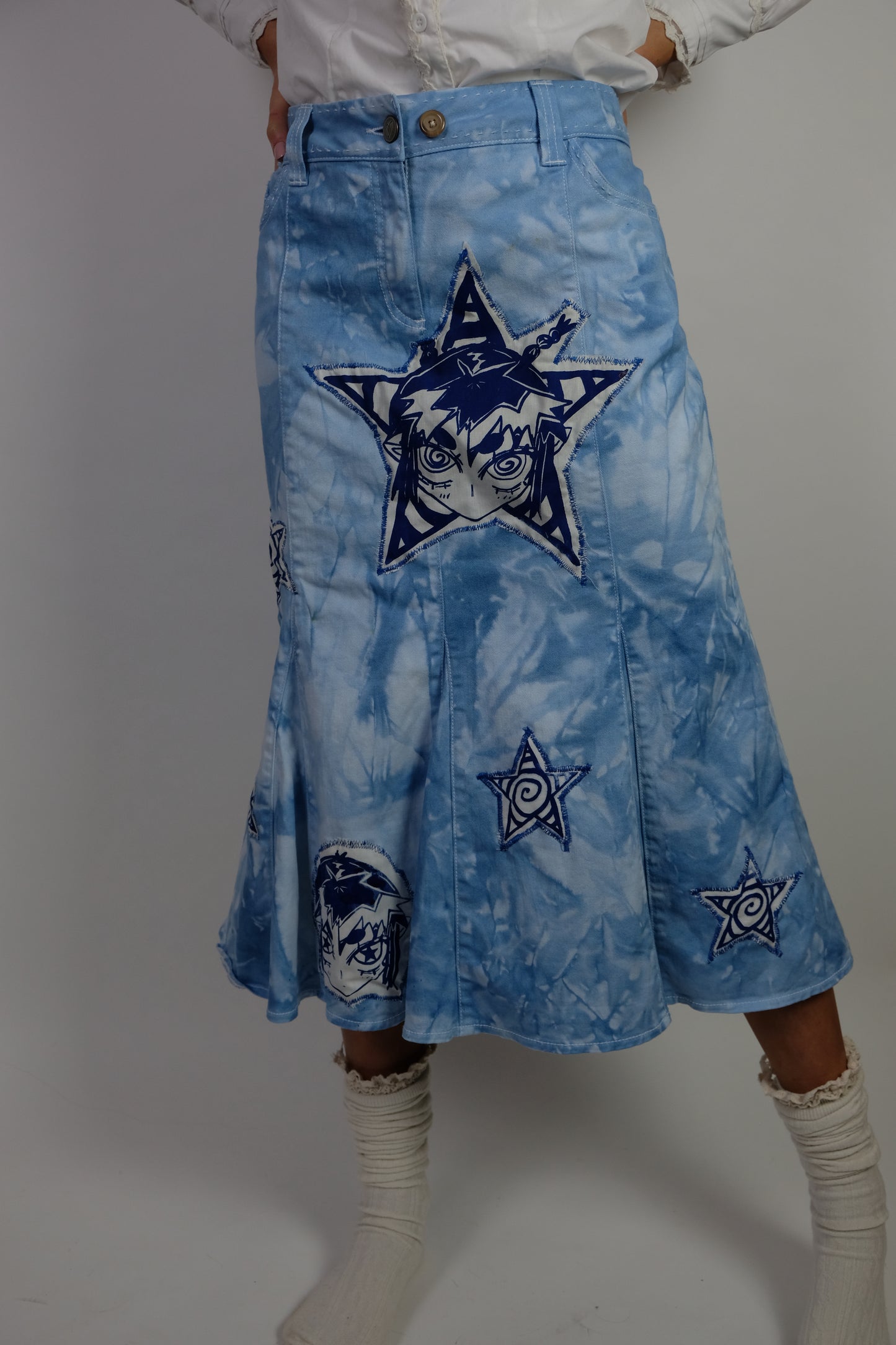 Reworked Denim skirt- 14- 16