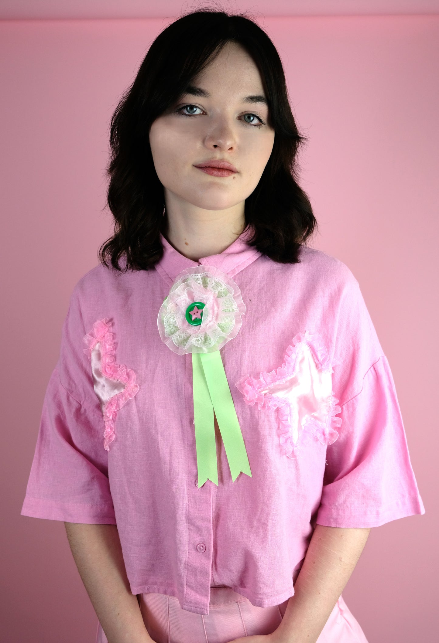 Reworked Cropped shirt  14-16