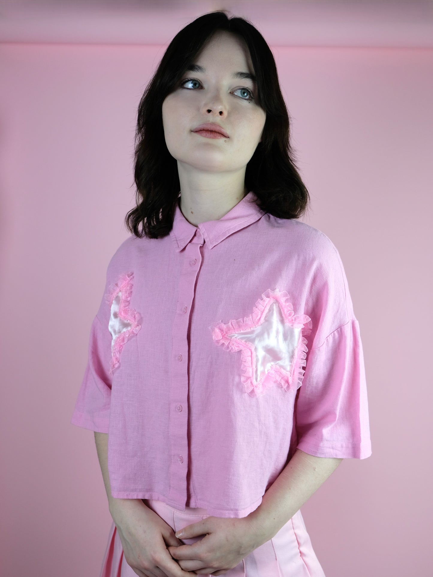 Reworked Cropped shirt  14-16