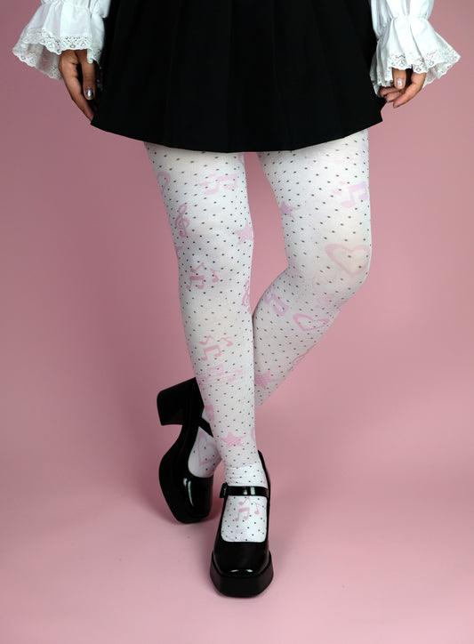 Polkadot pastel musical tights S-5XL