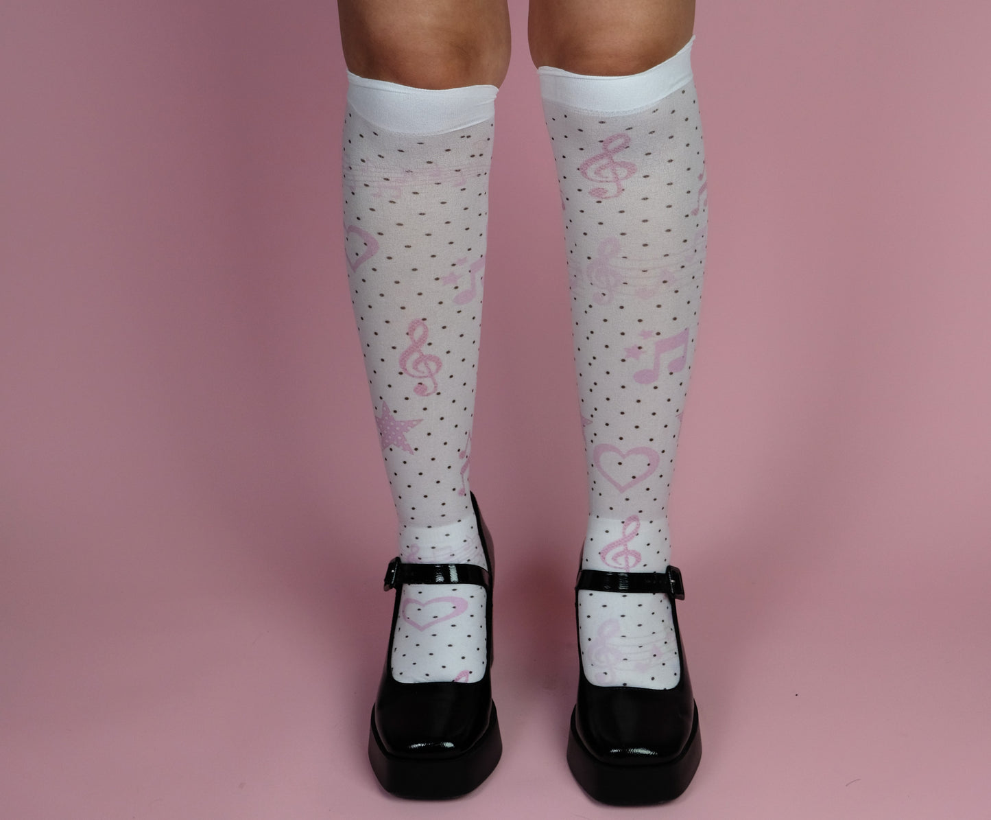 Polkadot pastel music socks (one size)