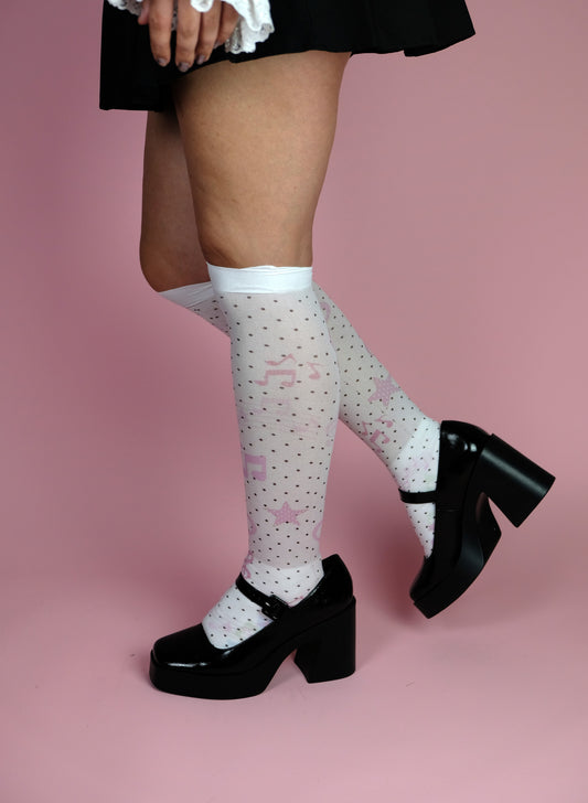 Polkadot pastel music socks (one size)