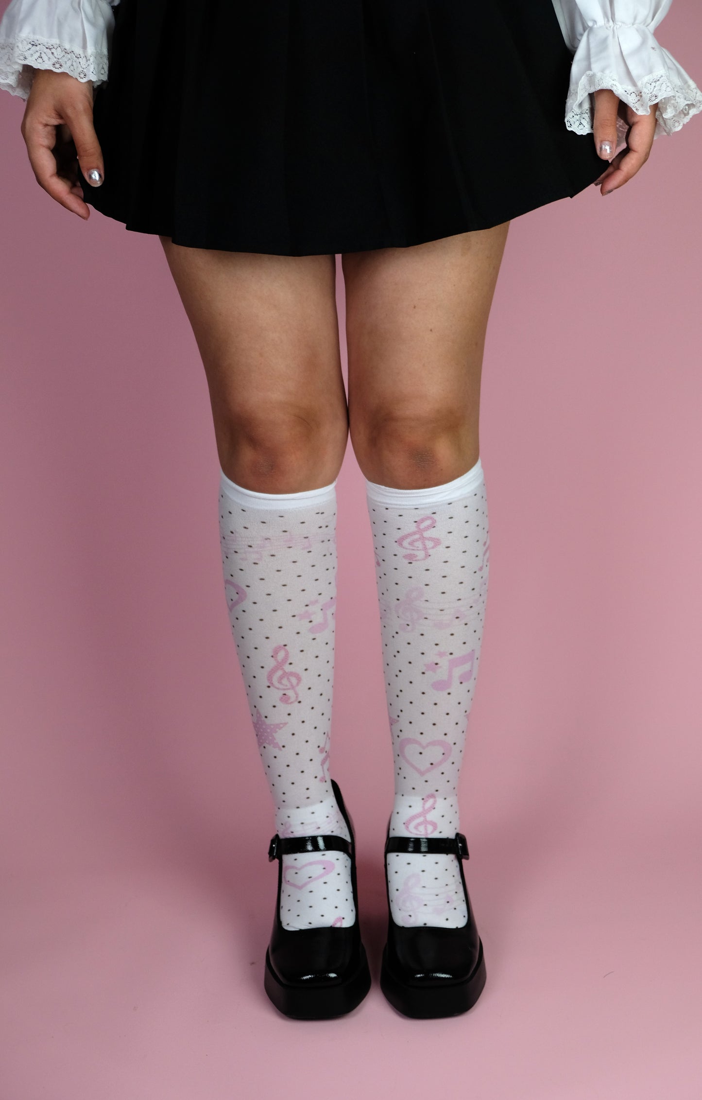 Polkadot pastel music socks (one size)