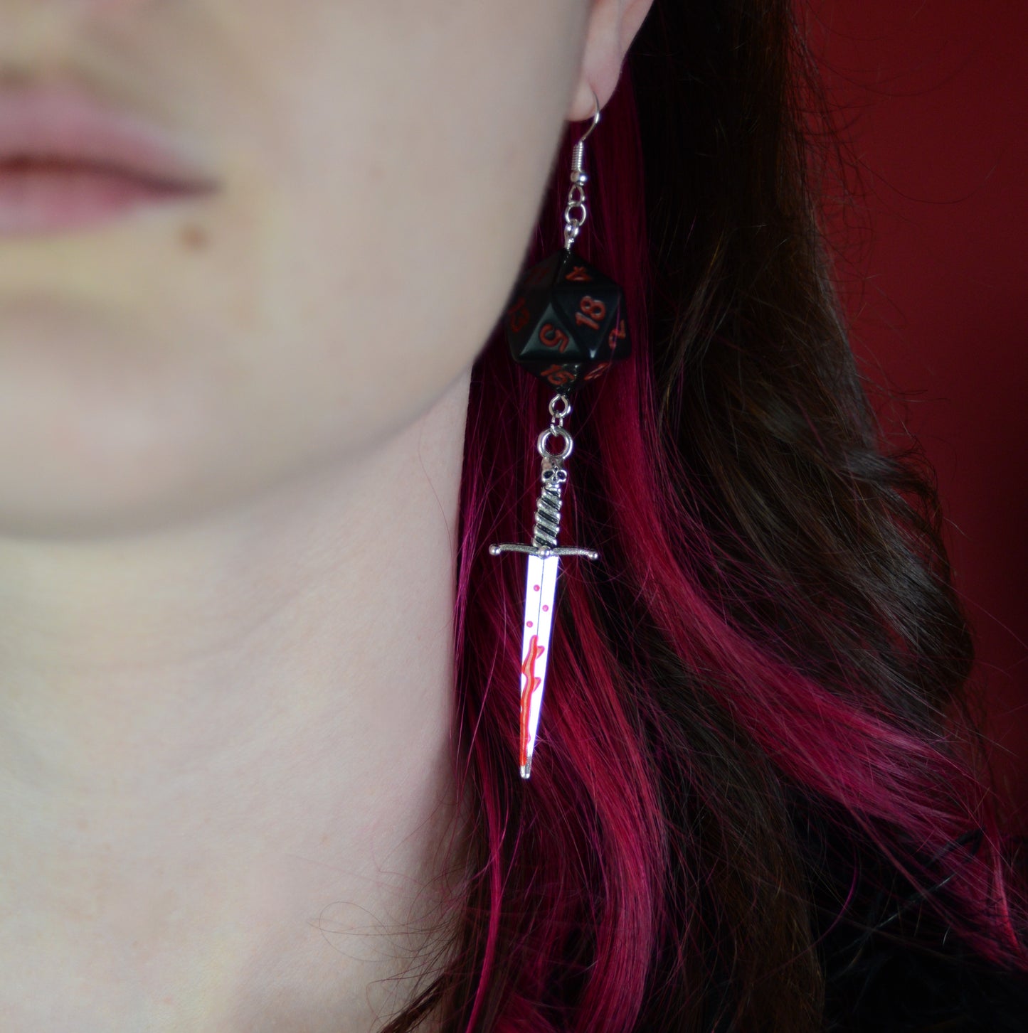 CUSTOM  DND EARRINGS- WEAPONS.