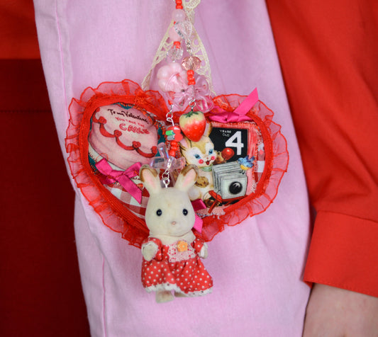 Recycled Fabric Bag Charm- Bunny