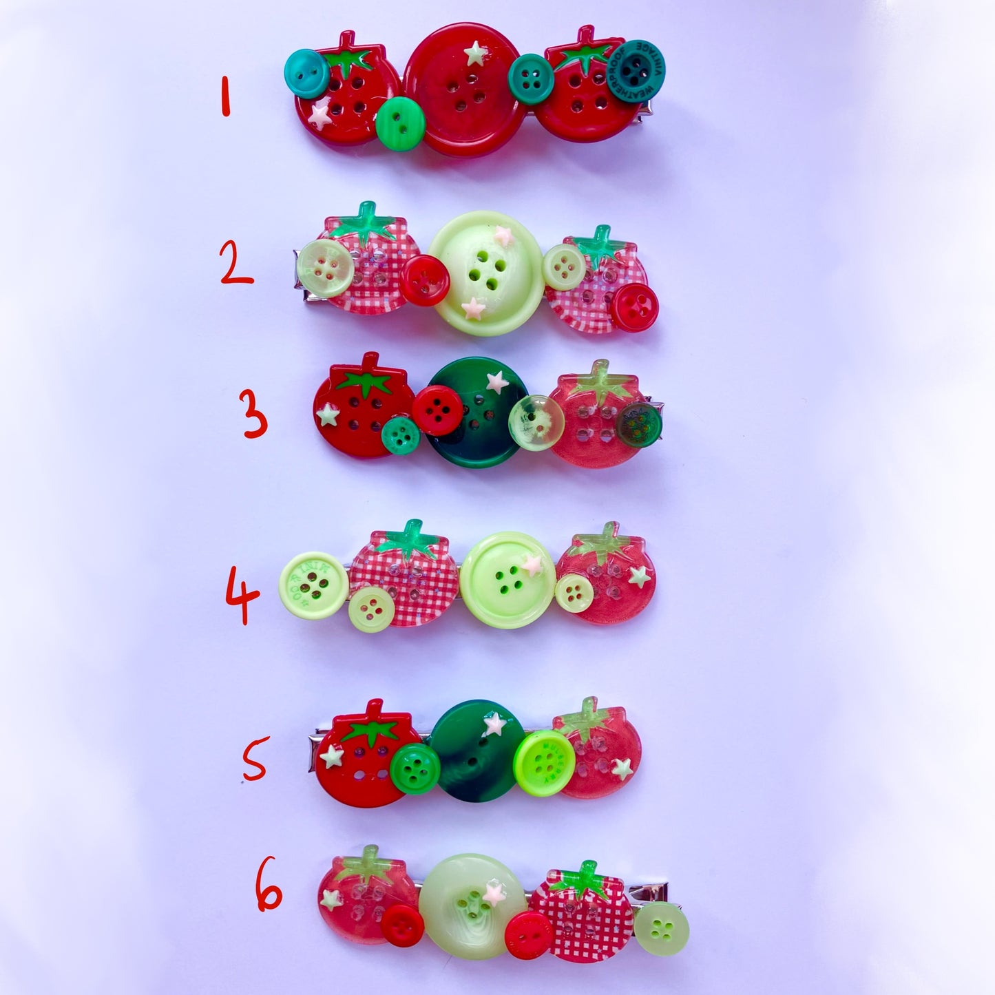 Tomato Hair Clips (6 Designs)