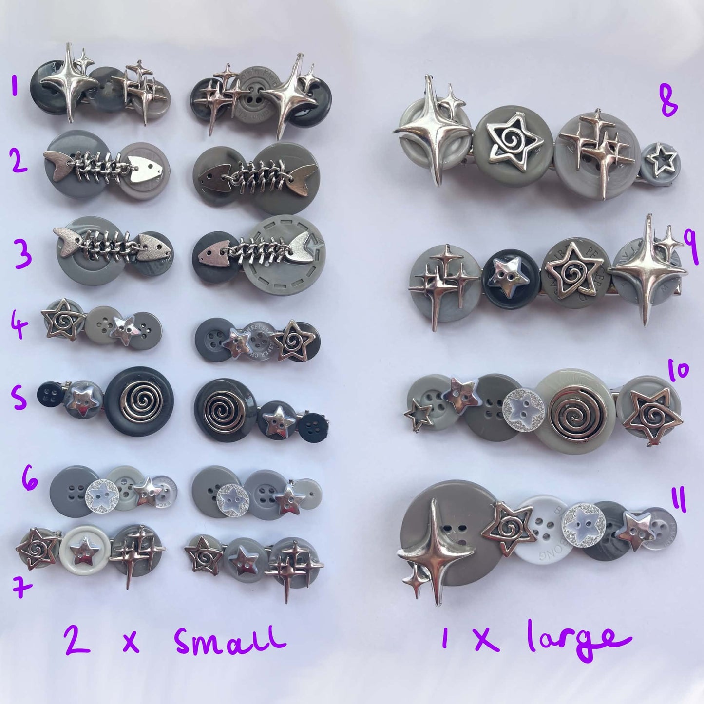 2 x Spiral Star Clips (11 designs)