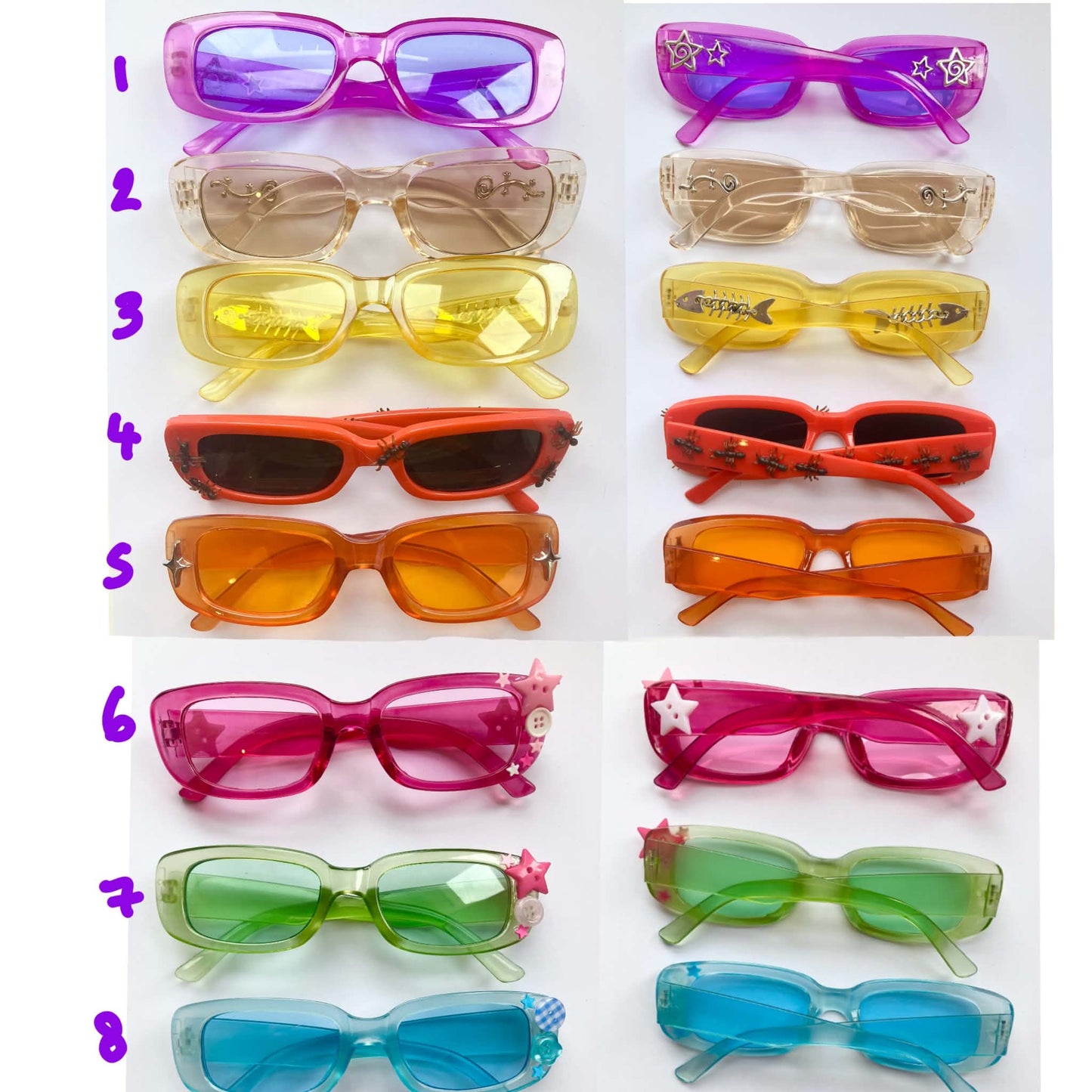 Rainbow charm sunglasses ( 8 colours)