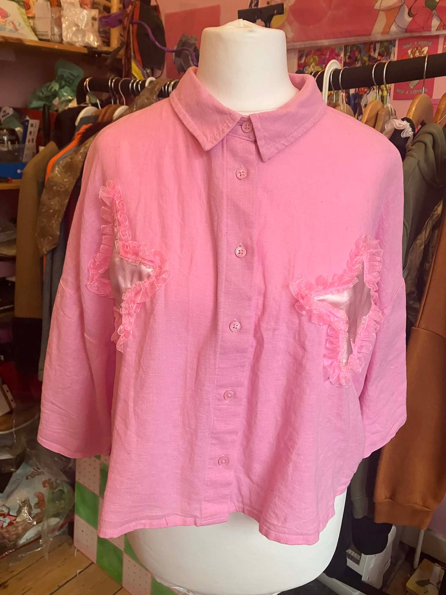 Reworked Cropped shirt  14-16