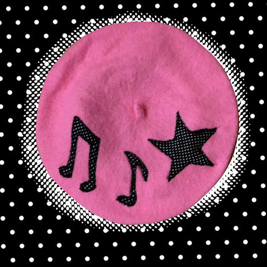 Musical Note Beret pink