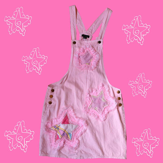 Reworked star Dungaree dress -12- 14