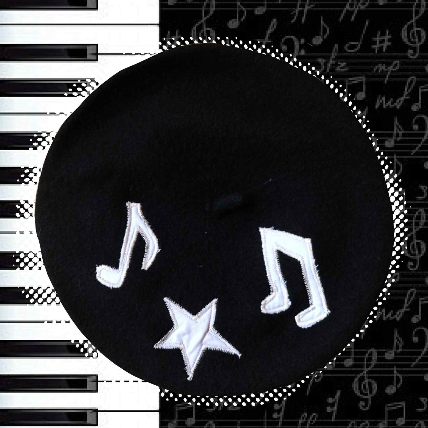 Musical Note beret Black