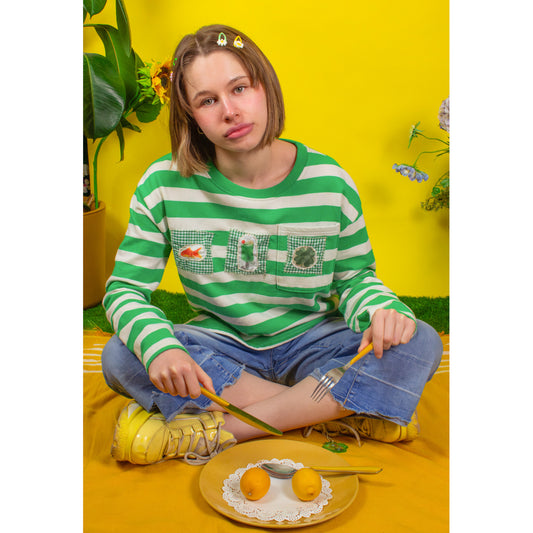 Lucky Day Stripe tee - 8- 10