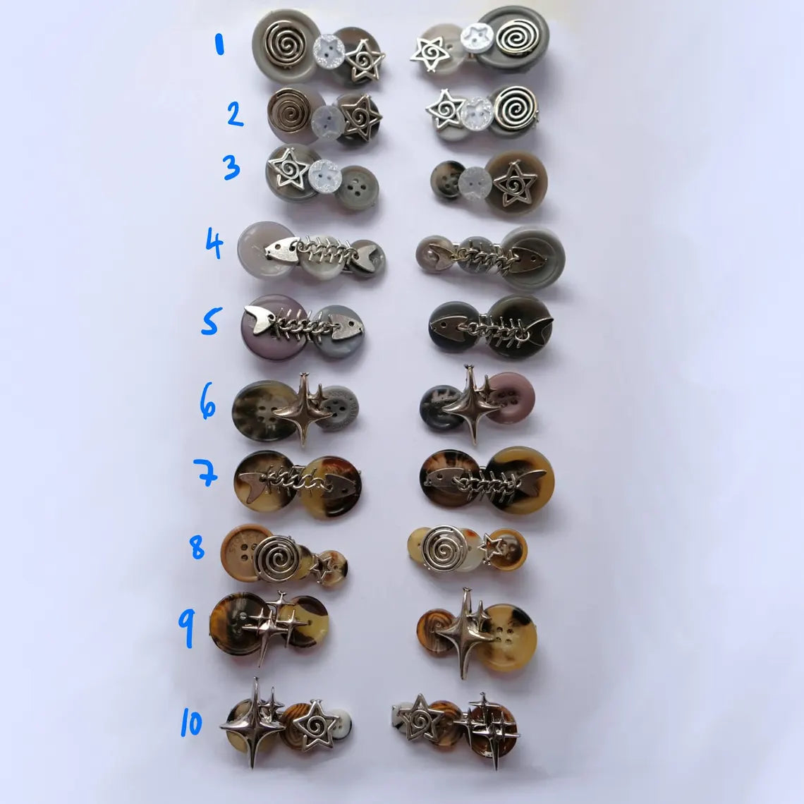 2 x Spiral Star Clips (10 designs)