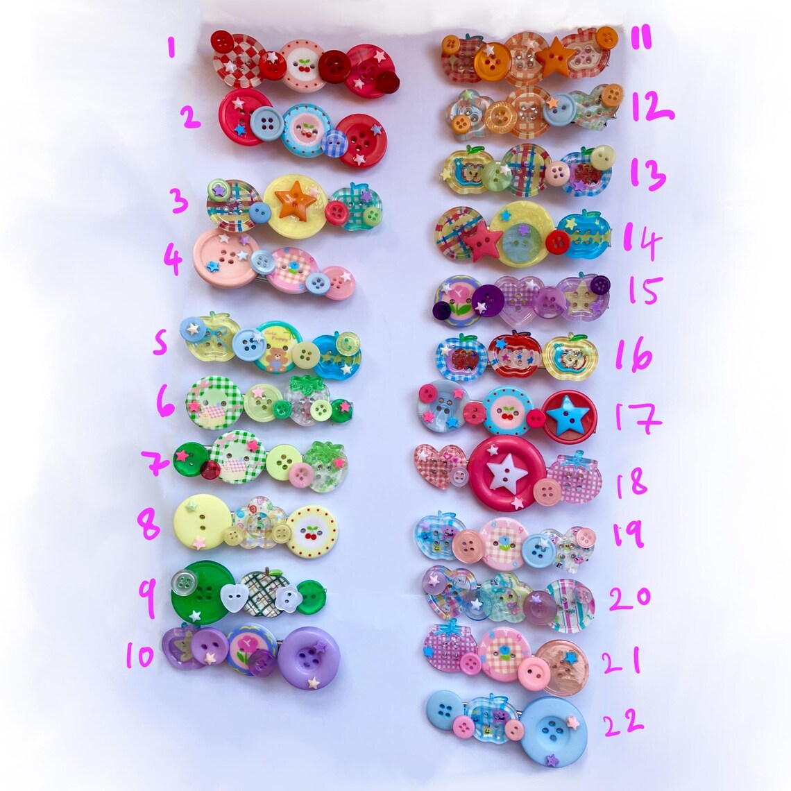 Pastel Button clips