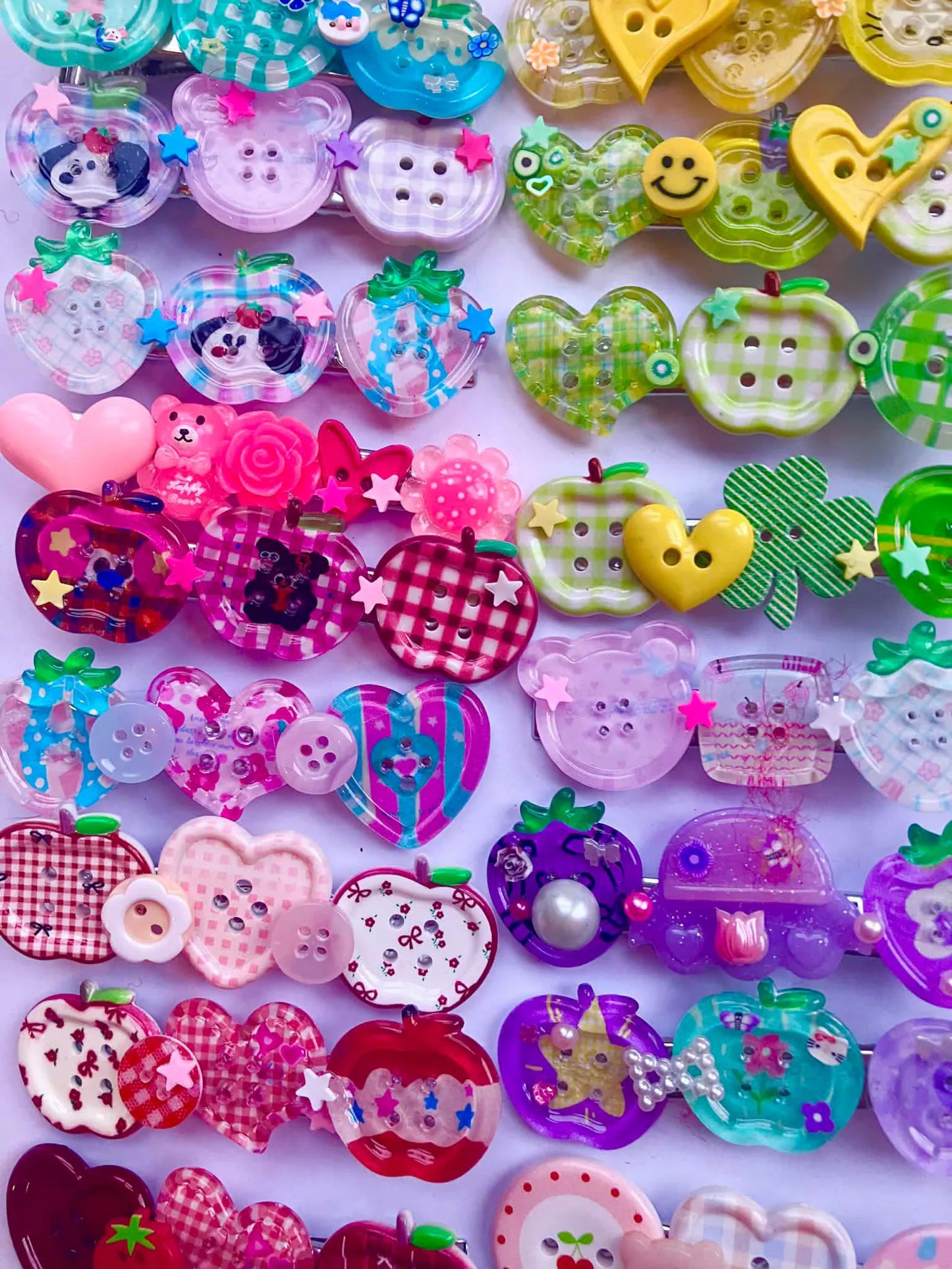 Button Hair Clips (20 designs! )