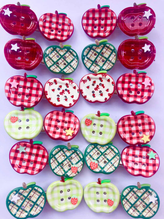 2 X Mini Apple clips ( 6 designs)