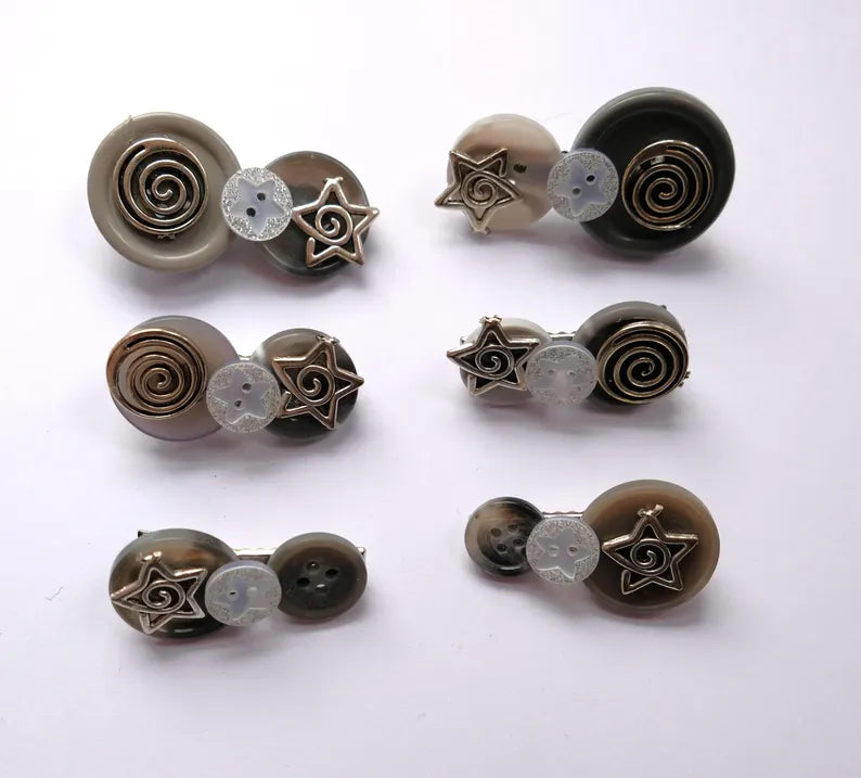 2 x Spiral Star Clips (10 designs)