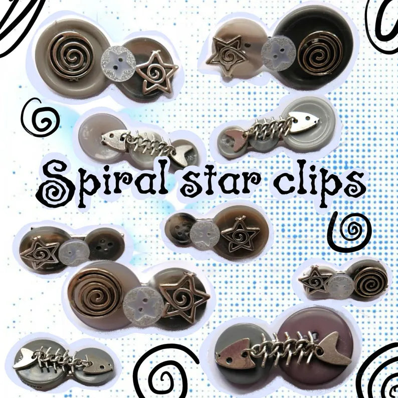2 x Spiral Star Clips (10 designs)