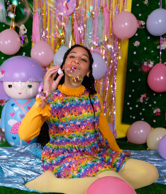 Lisa Frank sticker dress  (10-12)