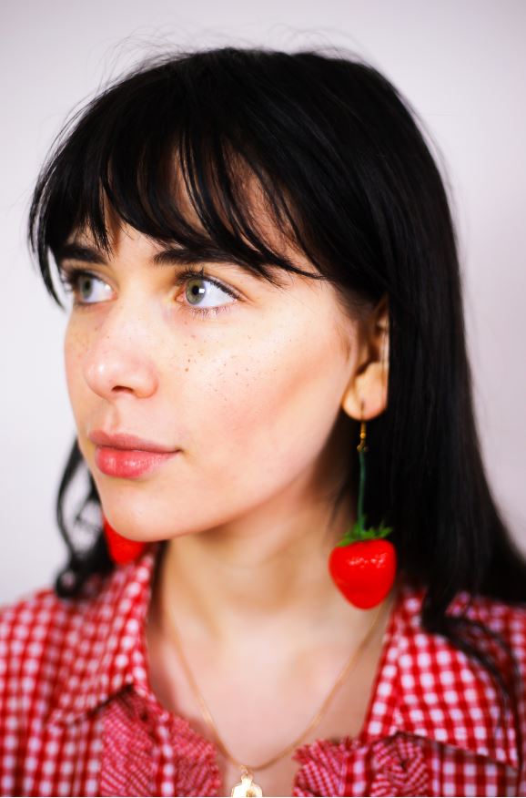 Long/ short Strawberry earrings